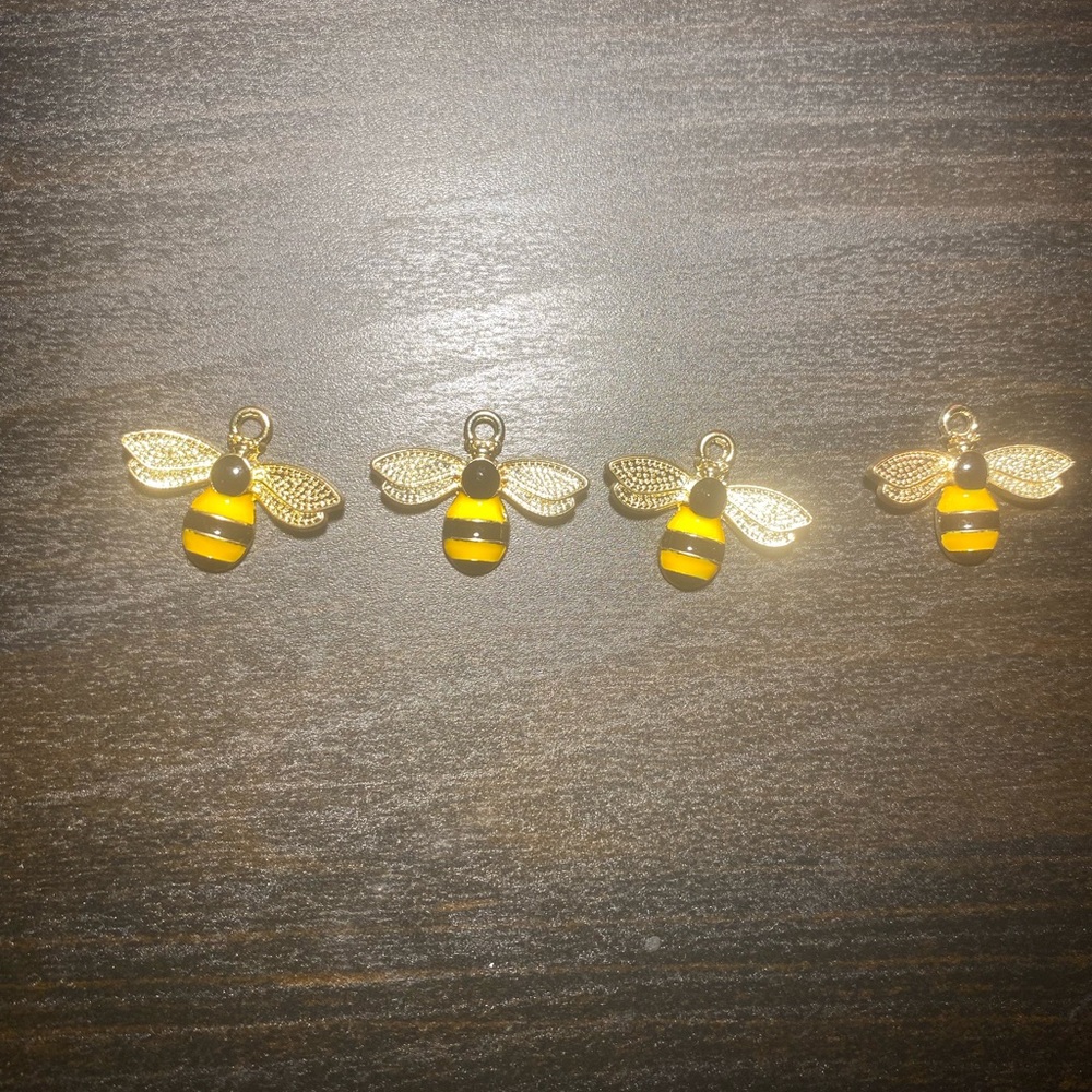 Gold and Black Bee Charms